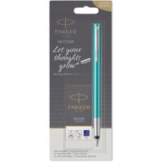 Ручка перова Parker VECTOR Blue-Green FP M + Картриджі Parker Quink /5шт. (блістер)