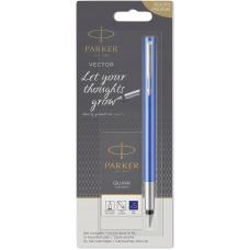 Ручка перова Parker VECTOR Blue FP M + Картриджі Parker Quink /5шт. (блістер)