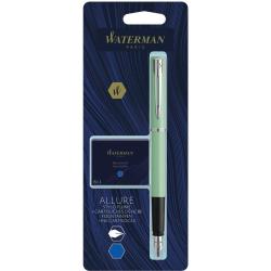 Ручка перова Waterman ALLURE Pastel Green CT FP F + упаковка картриджів Mini (блістер)