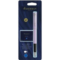 Ручка перова Waterman ALLURE Pastel Purple CT FP F + упаковка картриджів Mini (блістер)