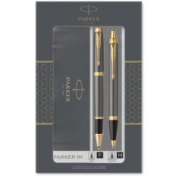 Подарунковий набір ручок Parker IM Grey Lacquer GT RB+BP (ролер + кулькова)