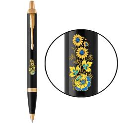 Ручка кулькова Parker IM UKRAINE Black GT BP Квіти