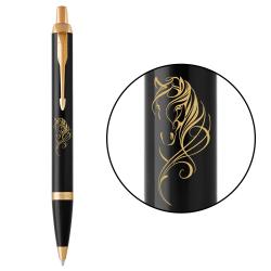 Ручка кулькова Parker IM ZODIAC Black GT BP Червоний кінь