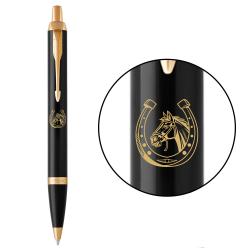 Ручка кулькова Parker IM ZODIAC Black GT BP Кінь з підковою