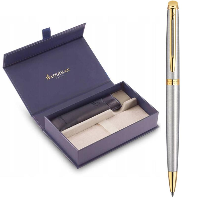Подарунковий набір Waterman HEMISPHERE Stainless Steel GT BP (кулькова ручка + чохол + коробка)