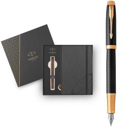 Набір Parker IM Premium Black GT FP F (перова ручка + блокнот Parker + коробка)