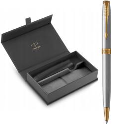 Подарунковий набір Parker SONNET Stainless Steel GT BP (кулькова ручка + чохол + коробка)