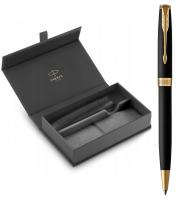 Подарунковий набір Parker SONNET Matte Black GT BP (кулькова ручка + чохол + коробка)