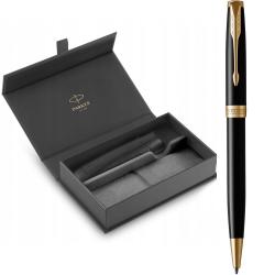 Подарунковий набір Parker SONNET Black Lacquer GT BP (кулькова ручка + чохол + коробка)