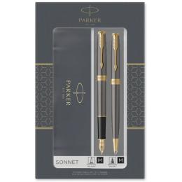 Подарочный набор Parker SONNET Grey Lacquer GT FP+BP (перьевая + шариковая ручка)