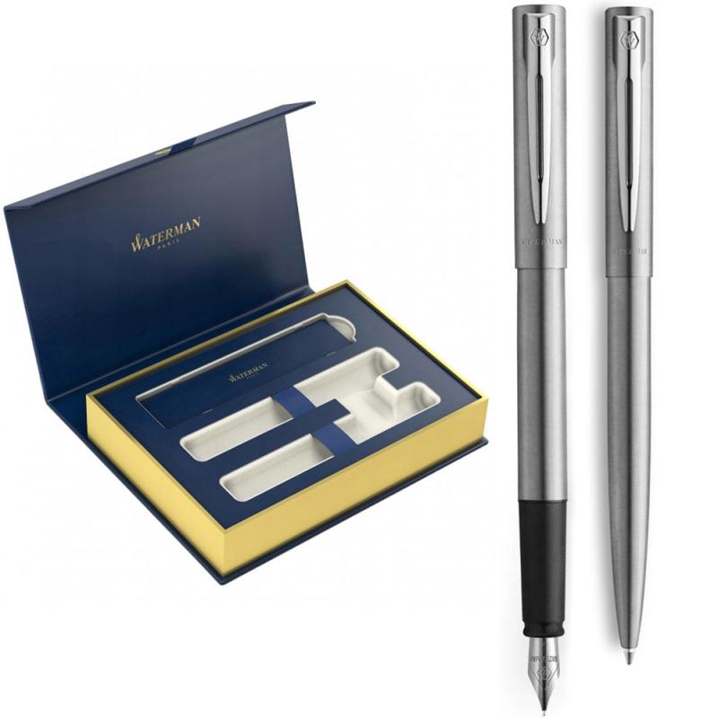 Набір ручок Waterman ALLURE Chrome CT FP F+BP (перова та кулькова) у подарунковій коробці