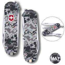 Складаний ніж 58 мм Victorinox CLASSIC SD ARMY Піксель синій з червоним Логотипом 0.6223.3.W3943pw