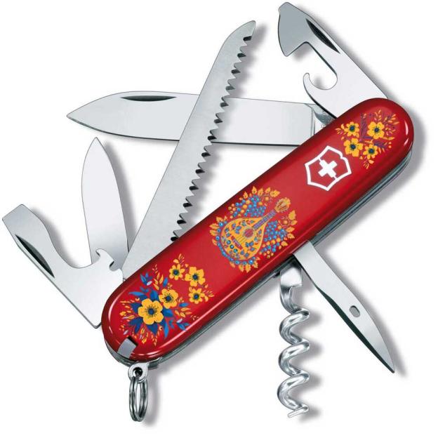 Швейцарський складаний ніж 91мм Victorinox CAMPER UKRAINE 1.3613.T1370u