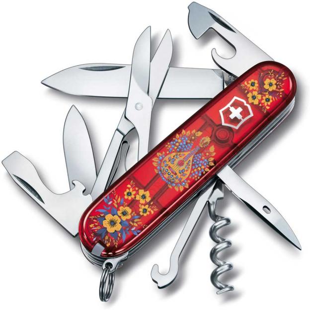 Швейцарський складаний ніж 91мм Victorinox CLIMBER UKRAINE 1.3703.T.T1370u