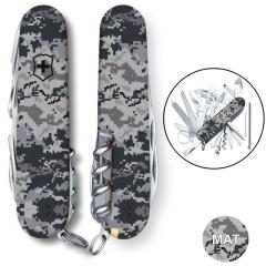 Швейцарський складаний ніж 91мм Victorinox SWISSCHAMP ARMY Піксель синій 1.6795.3.W3942p