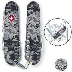 Швейцарський складаний ніж 91мм Victorinox SWISSCHAMP ARMY Піксель синій з крас. логотип 1.6795.3.W3943p