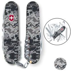 Швейцарський складаний ніж 91мм Victorinox SWISSCHAMP ARMY Піксель синій з крас. логотип 1.6795.3.W3943p