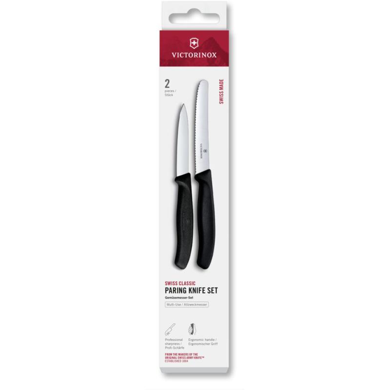 Набір для чищення овочів (2 ножа) Victorinox SWISS CLASSIC 2 ножа чорн 6.7113.2