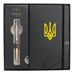 Подарочный набор Parker JOTTER XL UKRAINE Matt Gold CT BP Трезубец (ручка шариковая + блокнот Parker)