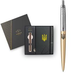 Подарочный набор Parker JOTTER XL UKRAINE Matt Gold CT BP Трезубец (ручка шариковая + блокнот Parker)