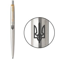 Ручка кулькова Parker JOTTER UKRAINE Stainless Steel GT BP Тризуб-Меч