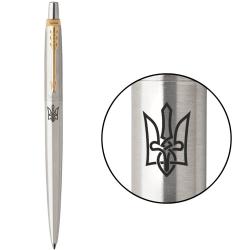 Ручка кулькова Parker JOTTER UKRAINE Stainless Steel GT BP Тризуб стилізований