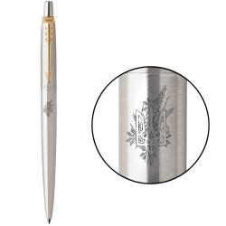 Ручка кулькова Parker JOTTER UKRAINE Stainless Steel GT BP Тризуб з пшеницею