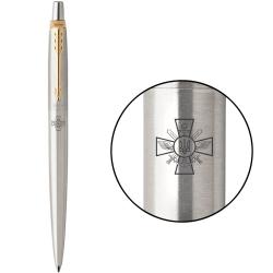 Ручка кулькова Parker JOTTER ARMY Stainless Steel GT BP Емблема ГШ ЗСУ