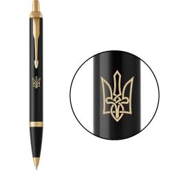 Ручка кулькова Parker IM UKRAINE Black GT BP Тризуб стилізований