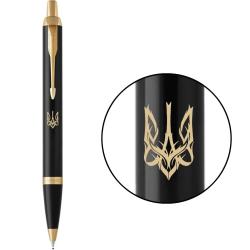 Ручка кулькова Parker IM UKRAINE Black GT BP Тризуб готичний