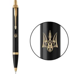 Ручка кулькова Parker IM UKRAINE Black GT BP Тризуб Молитва
