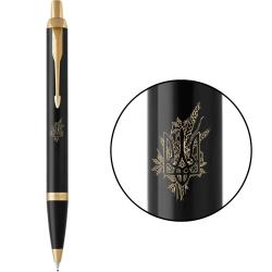 Ручка кулькова Parker IM UKRAINE Black GT BP Тризуб з пшеницею