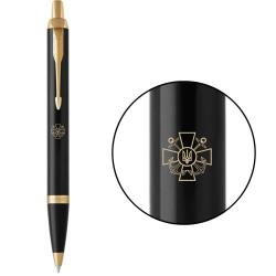 Ручка кулькова Parker IM ARMY Black GT BP Емблема ВМС ЗСУ