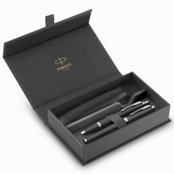 Подарунковий набір Parker IM Black CT FP+BP (ручка-перо + кулькова + чохол)