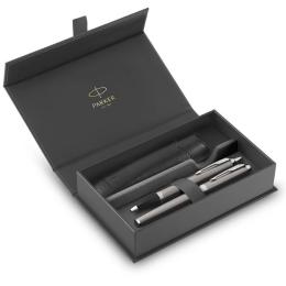 Подарочный набор Parker IM Stainless Steel CT FP+BP (ручка-перо + шариковая + чехол)