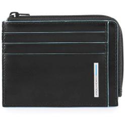 Картхолдер з монетницею Piquadro BLUE SQUARE (B2) Black PP4822B2R_N
