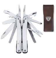 Мультитул Victorinox SWISSTOOL SPIRIT X 3.0224.L + коричневий шкіряний чохол