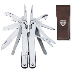 Мультитул Victorinox SWISSTOOL SPIRIT X 3.0224.L + коричневий шкіряний чохол