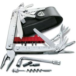 Мультитул Victorinox SWISSTOOL X PLUS 3.0338.L + чорний шкіряний чохол