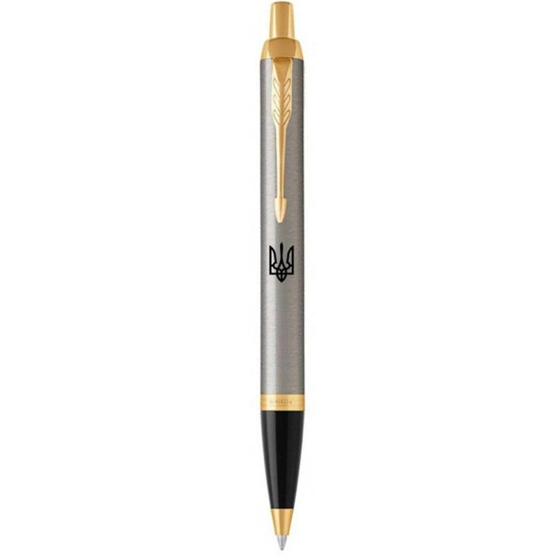 Ручка кулькова Parker IM UKRAINE Brushed Metal GT BP Тризуб