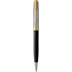 Ручка кулькова Parker SONNET Metal & Black Lacquer GT BP