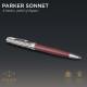 Ручка шариковая Parker SONNET Metal & Red Lacquer CT BP