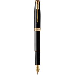 Ручка перова Parker SONNET Black Lacquer GT FP F