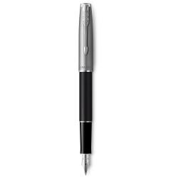 Ручка перова Parker SONNET Essentials Metal & Black Lacquer CT FP F