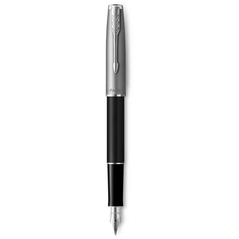 Ручка перова Parker SONNET Essentials Metal Black Lacquer CT FP F