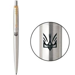 Ручка кулькова Parker JOTTER UKRAINE Stainless Steel GT BP Тризуб Сокіл