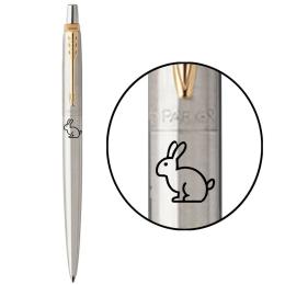 Ручка шариковая Parker JOTTER ZODIAC Stainless Steel GT BP Черный Кролик