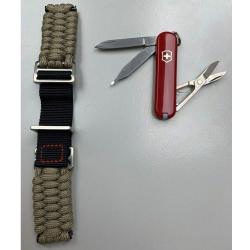 Ремінець INOX паракорд + ніж Victorinox Swiss Army V 60025
