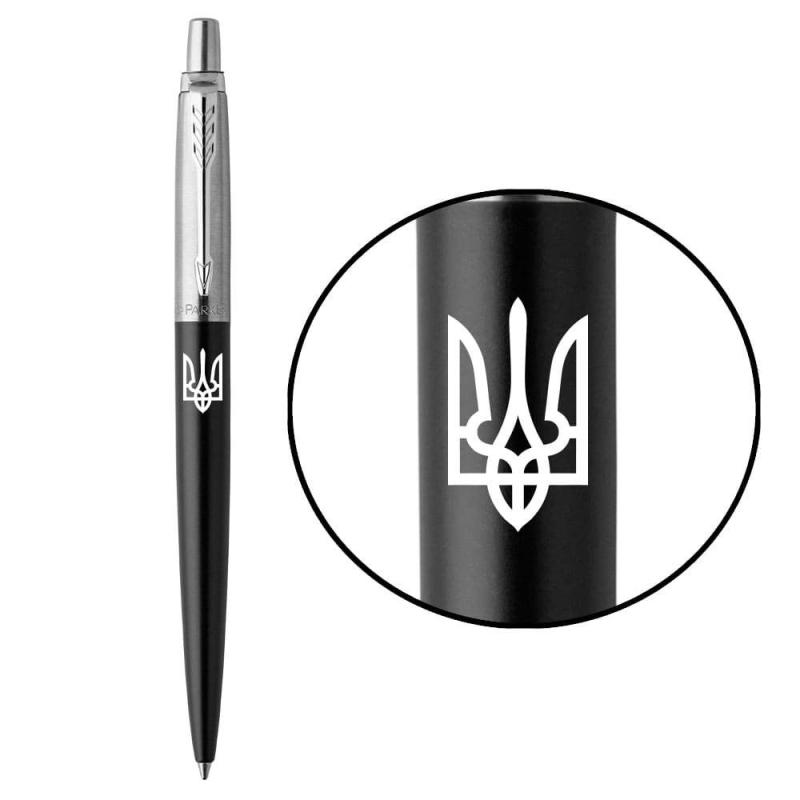 Ручка кулькова Parker JOTTER UKRAINE Bond Street Black CT BP Вогняний Тризуб