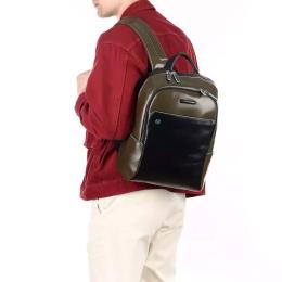 Рюкзак для ноутбука 14″ Piquadro BLUE SQUARE (B2) Olive-Black CA3214B2_VEN